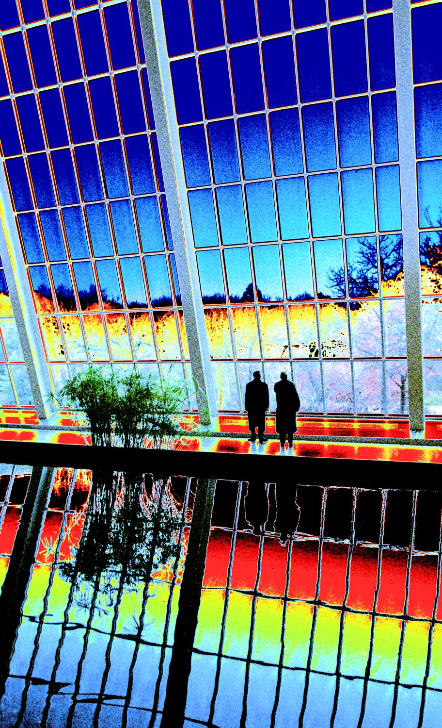 Reagan, Temple of Dendur, by Tony Karp - Reagan meets Gorbechev - Techno-Impressionist Museum - Techno-Impressionism - art - beautiful - photo photography picture - by Tony Karp