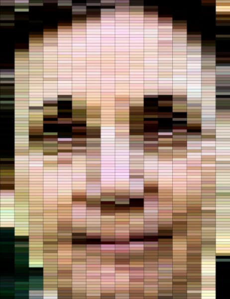 portrait of the artist's muse made from a series of squares - A team from the past - Techno-Impressionist Museum - Techno-Impressionism - art - beautiful - photo photography picture - by Tony Karp