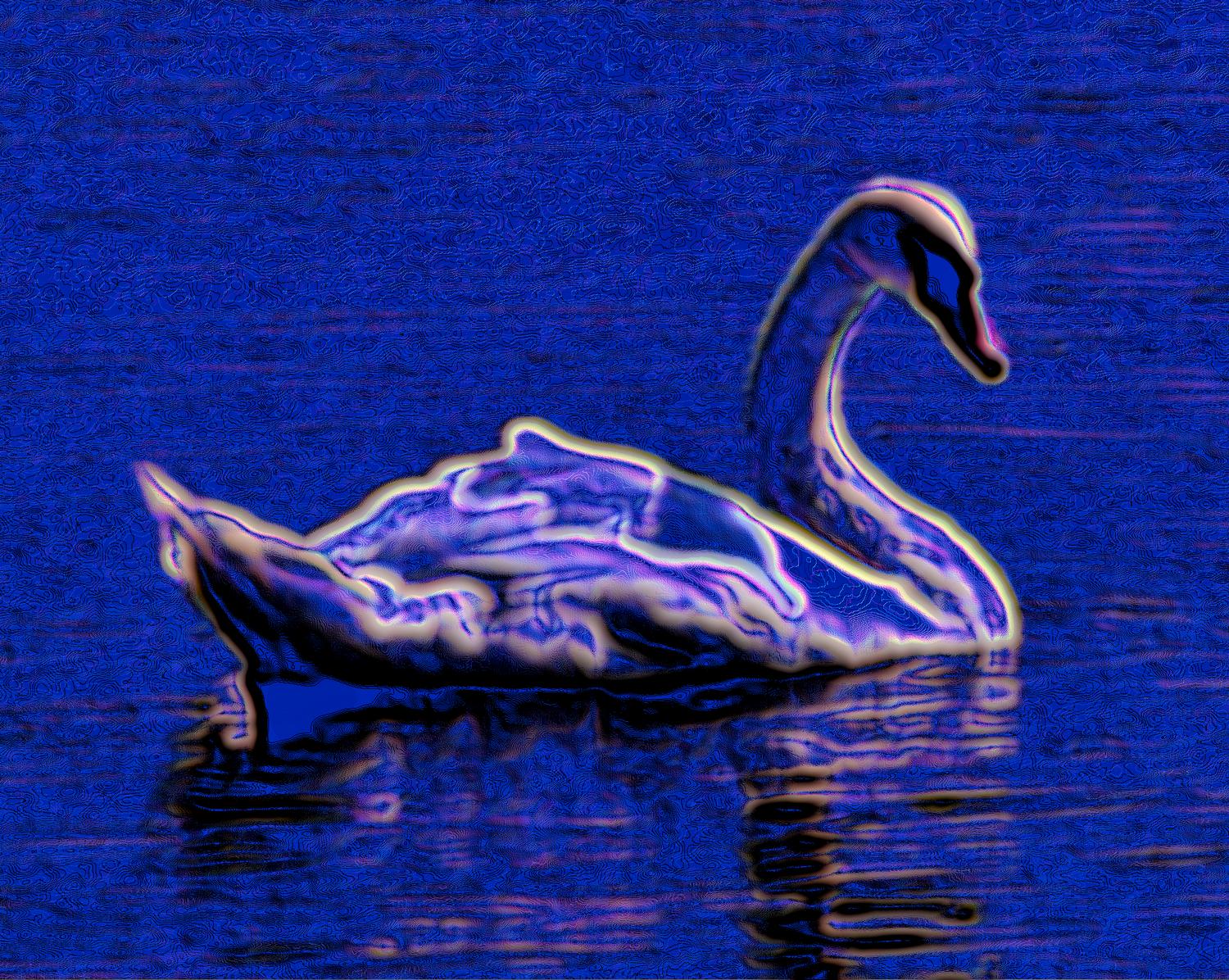 - <center>Electric Swan - Techno-Impressionist Museum - Techno-Impressionism - art - beautiful - photo photography picture - by Tony Karp