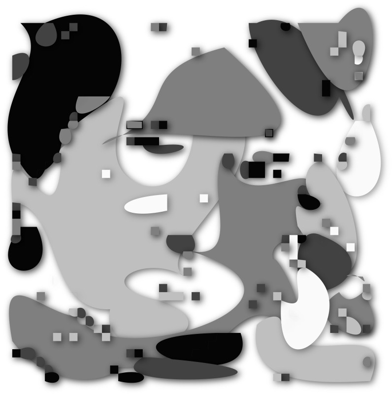 black and white image of the artist's muse done in the style of Picasso. - Portrait of the Art Muse - Techno-Impressionist Museum - Techno-Impressionism - art - beautiful - photo photography picture - by Tony Karp